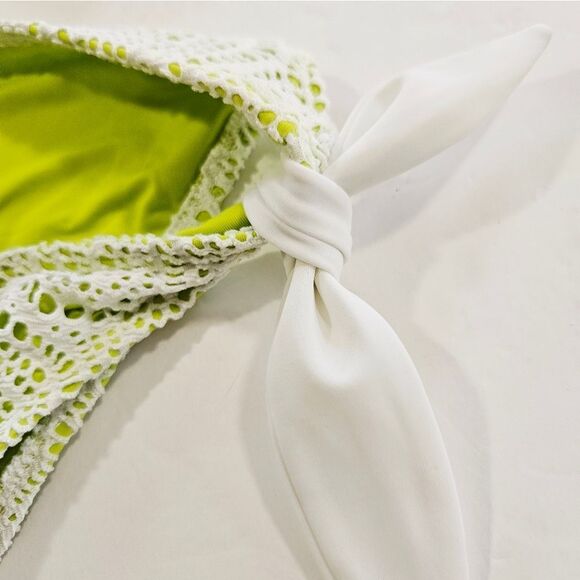 Aerie Emma Crochet Lace Overlay Push-Up Halter Padded Bikini Swimsuit Set 32B - Picture 9 of 12